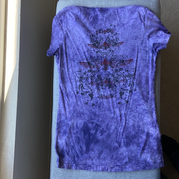 Sledge USA tee Large Short sleeve, purple with ⚜️⚜️⚜️ small stones. Tie-dyed. - Picture 3 of 3